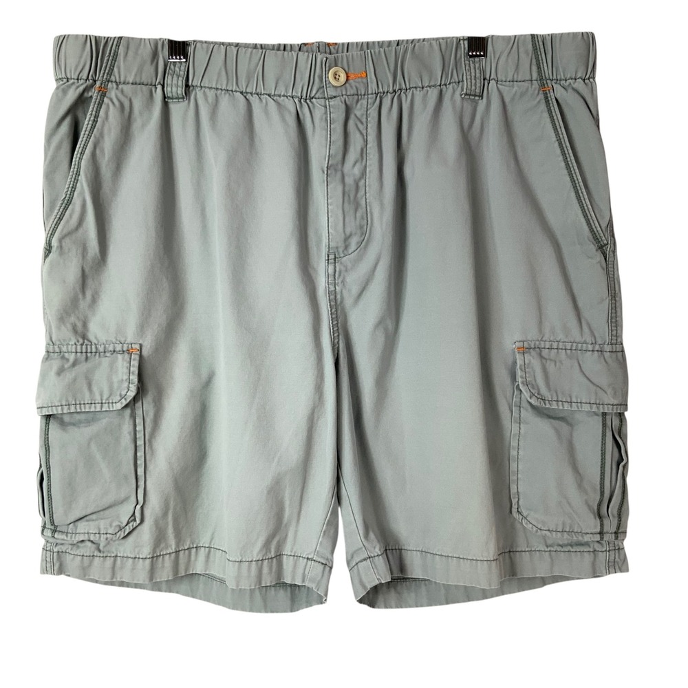 Tommy Bahama Relax Light Blue Cargo Shorts XL Button Zip Elastic Waist 7in